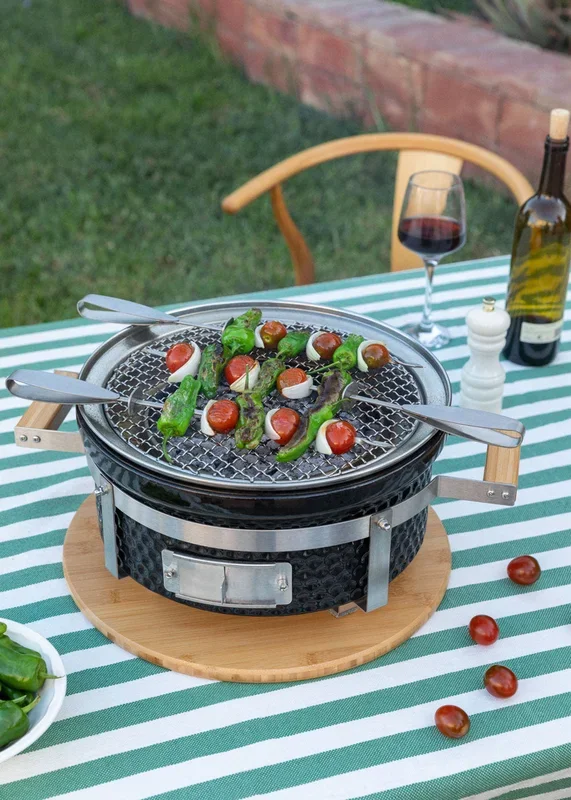 BBQ KAMADO HIBACHI – Barbacoa redonda con grill y plancha