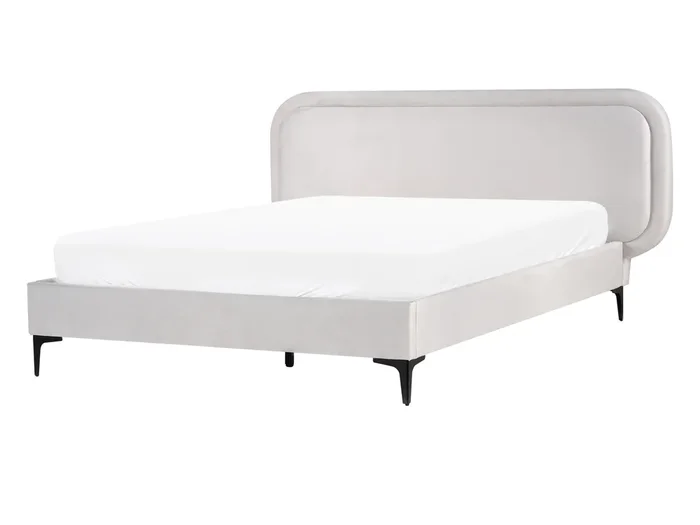 Bed Velvet SUZETTE 140 x 200 cm (EU Double) Light Grey