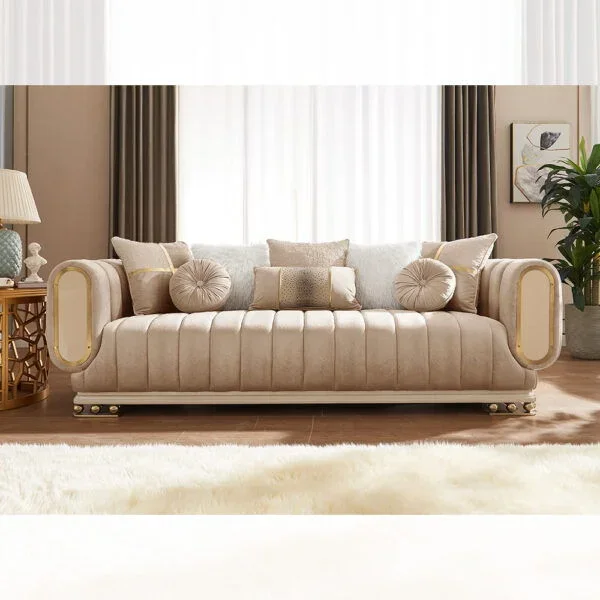 Belandina Beige Fabric Sofa
