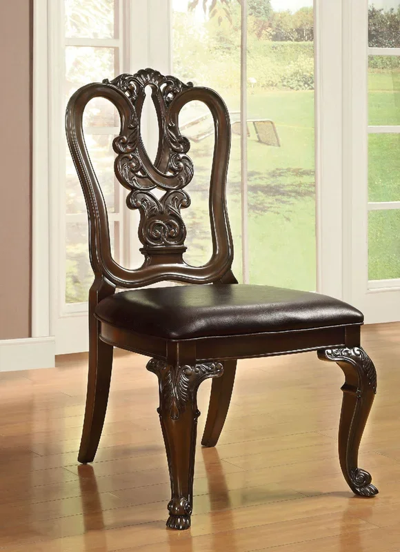 Bellagio Brown Cherry/Dark Brown Wooden Side Chair