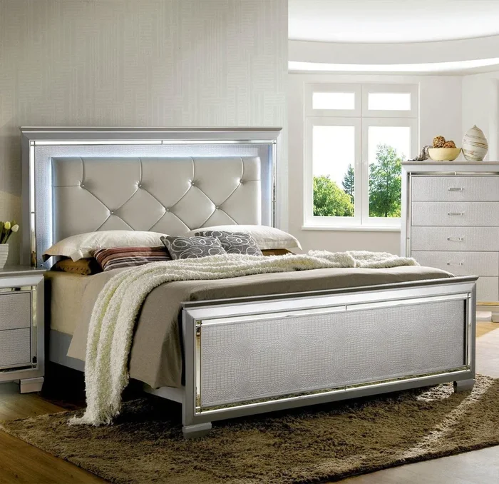 Bellanova Silver LED Queen Bed