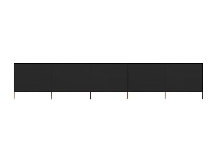 Biombo de 5 paneles tela negro 600×120 cm ES481044