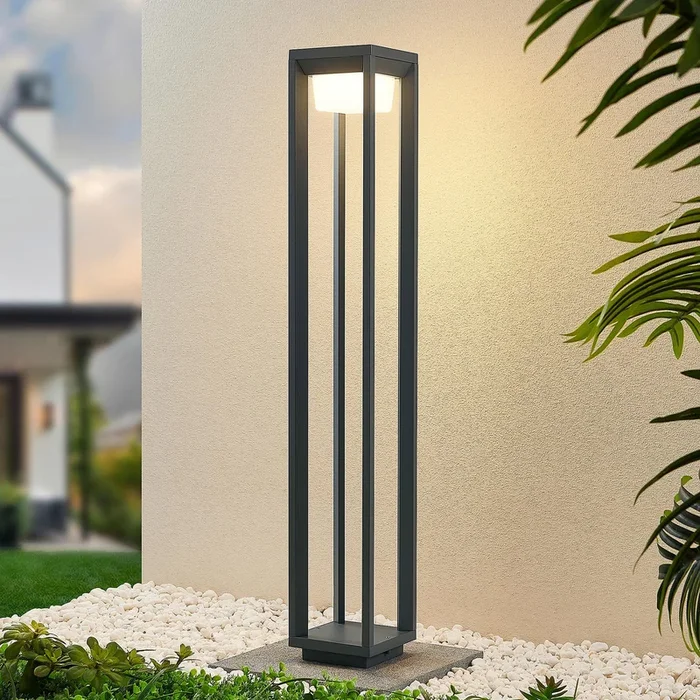 Bolardo luminoso LED Gamion de Prios, 90 cm, antracita, metal, IP54