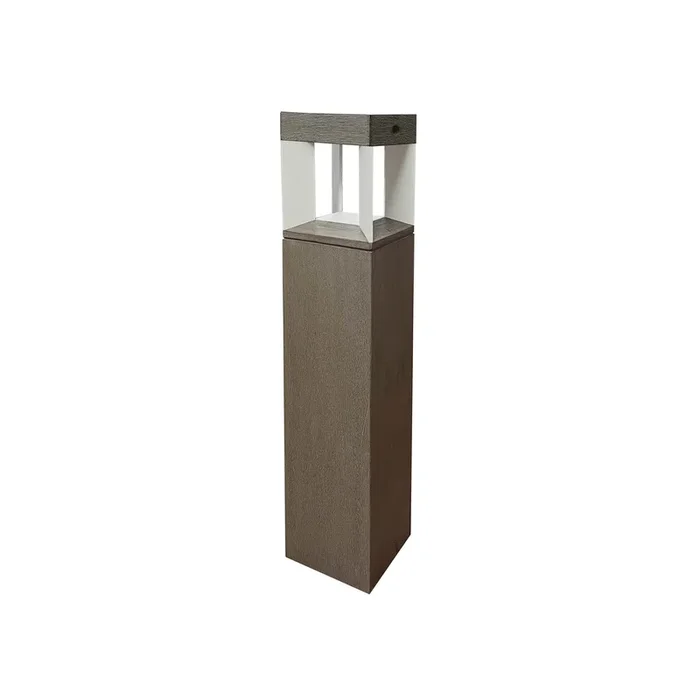 Bolardo solar LED Teckalu sensor teak/blanco