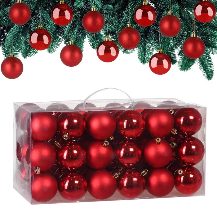 Bolas de navidad set de 54 rojas para árbol