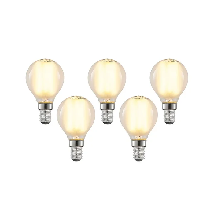 Bombilla a gota LED E14 4W 2700K mate dim 5 ud