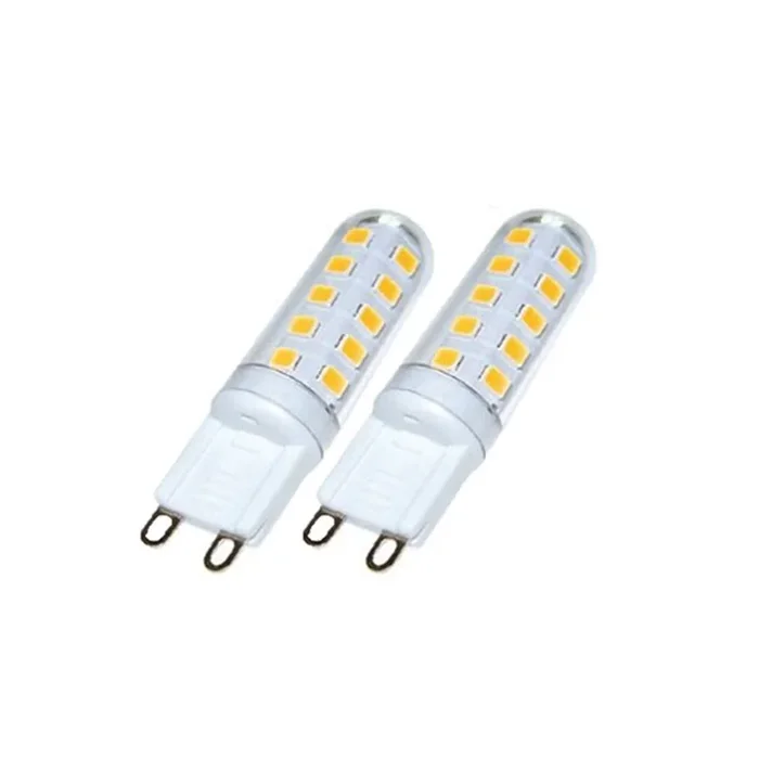 Bombilla LED bi-pin G9 3W, 3.000 K, atenuable externamente, lote de 2