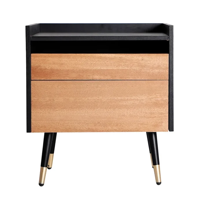 Brussa Mesita, de Madera Dm, en color Negro/Natural, de 50x40x57cm – Lastdeco