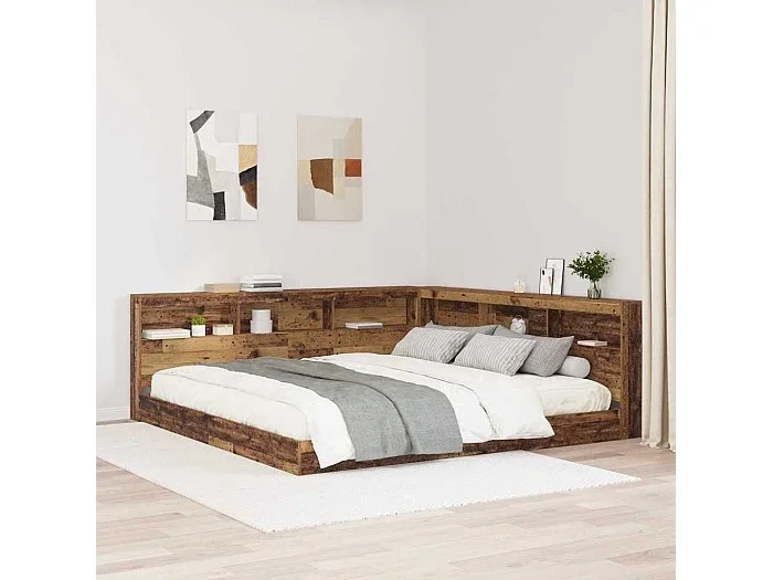 Cabecera de almacenamiento con estante Madera vieja 180 cm