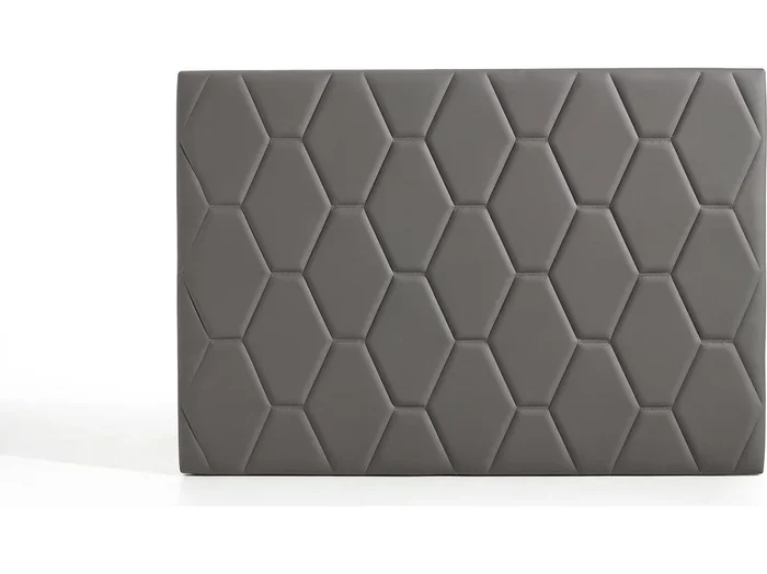Cabecero Ágata para Cama de 90 de Polipiel Gris 115x115x8..