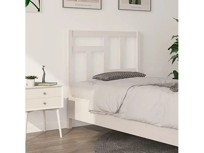 Cabecero blanco 95,5x4x100 cm Madera maciza de pino