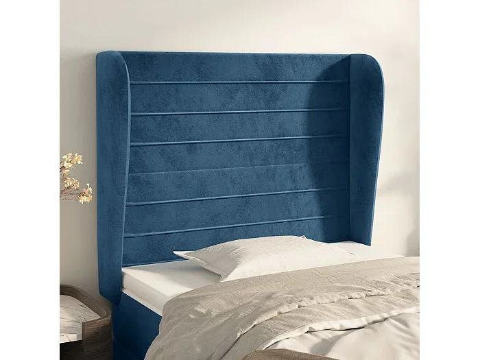 Cabecero con alas Azul oscuro 93x23x118/128 cm Terciopelo