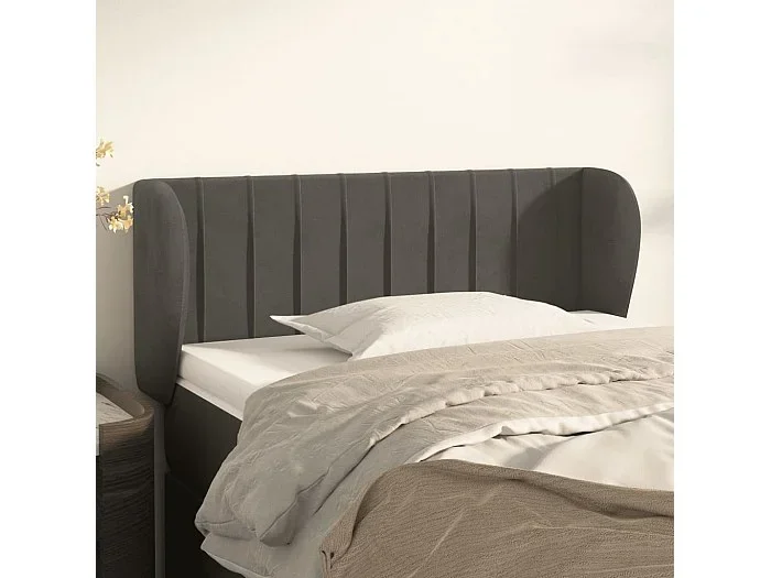 Cabecero con alas Gris oscuro 93x23x78/88 cm Terciopelo