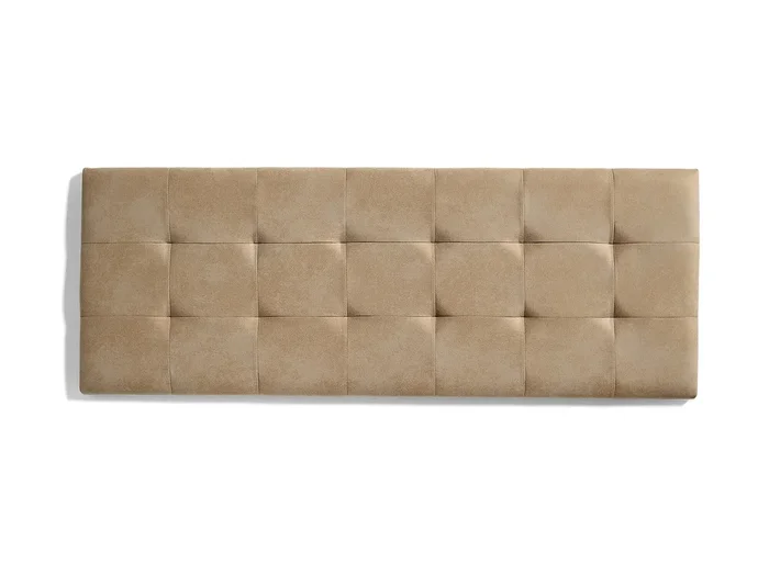 Cabecero de Cama 120 Capitone Cuadros Tela Antimanchas 152x57x5cm Camel Claro