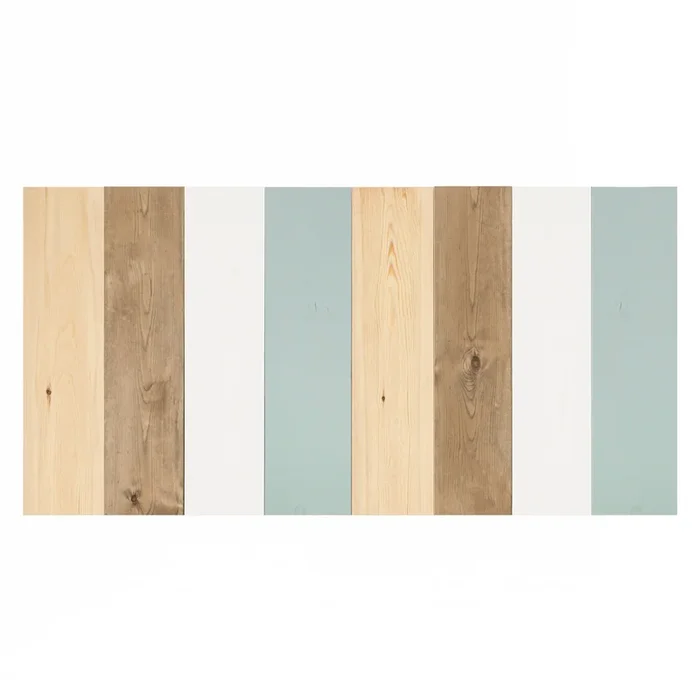 Cabecero de madera maciza combinado verde azulado de 140x80cm – DECOWOOD