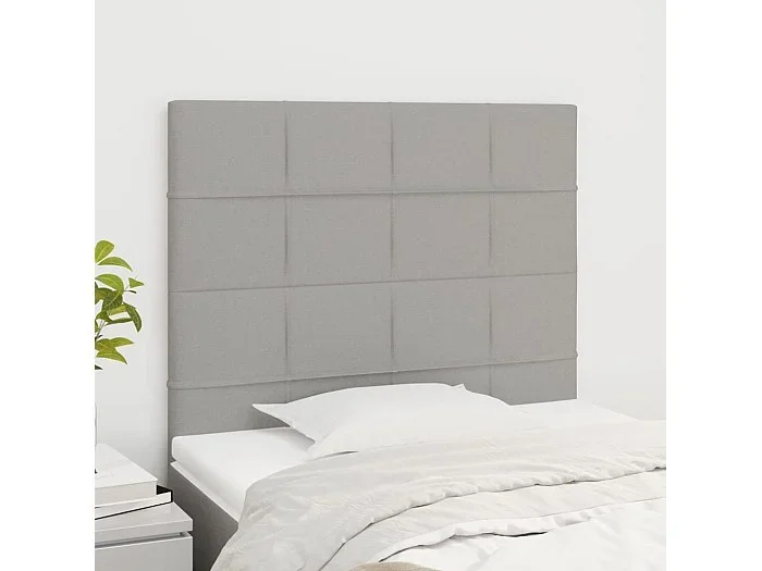 Cabeceros 2 unidades de tela gris claro 80x5x78/88 cm