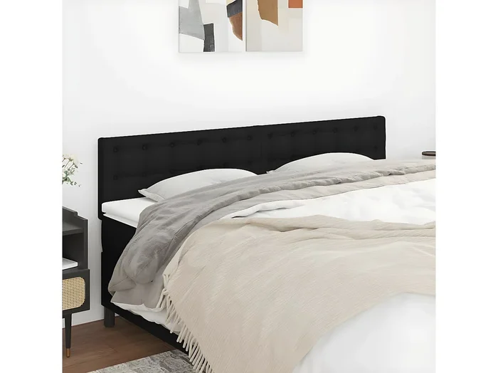 Cabeceros 2 unidades de tela negro 80x5x78/88 cm ES53492