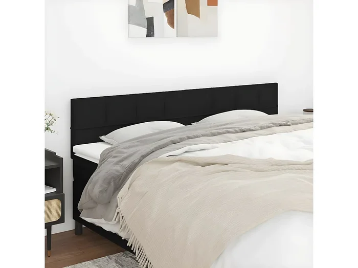 Cabeceros 2 unidades de tela negro 90x5x78/88 cm