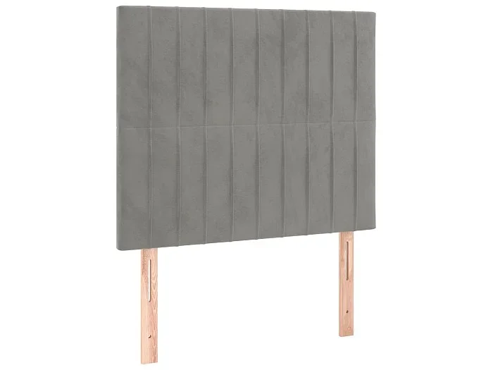 Cabeceros 2 unidades de terciopelo gris claro 90x5x78/88 cm ES90119