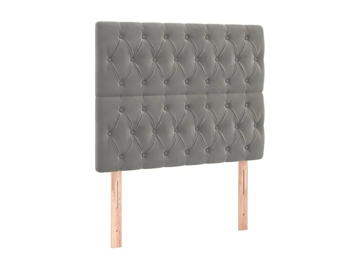 Cabeceros 2 unidades de terciopelo gris claro 90x7x78/88 cm ES32746