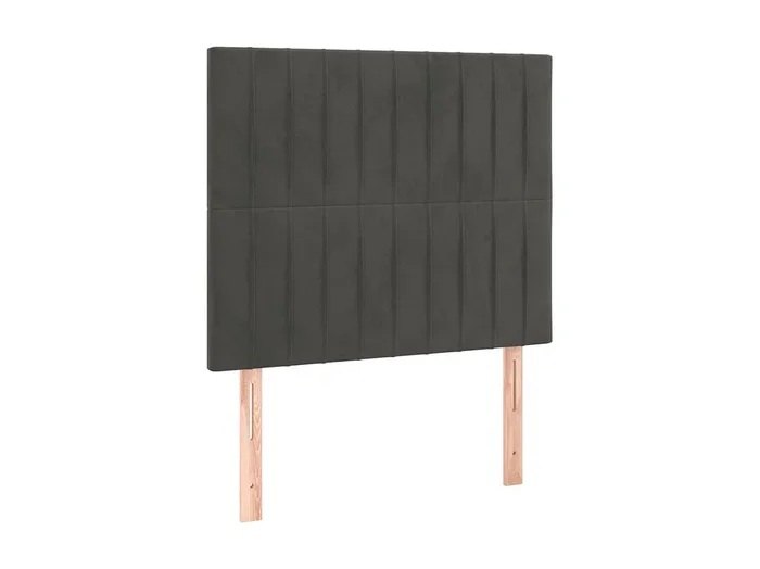 Cabeceros 2 unidades de terciopelo gris oscuro 80x5x78/88 cm ES73440