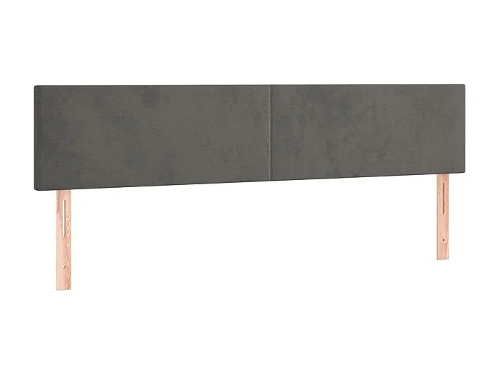 Cabeceros 2 unidades de terciopelo gris oscuro 90x5x78/88 cm ES49748