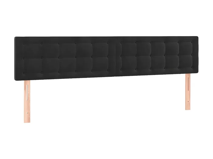 Cabeceros 2 unidades de terciopelo negro 90x5x78/88 cm ES10358