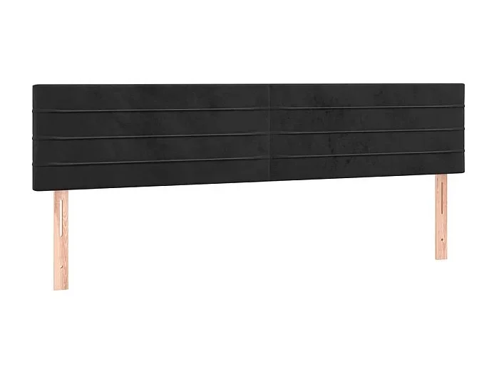 Cabeceros 2 unidades de terciopelo negro 90x5x78/88 cm ES66051