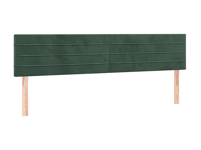 Cabeceros 2 unidades de terciopelo verde oscuro 100x5x78/88 cm ES45878
