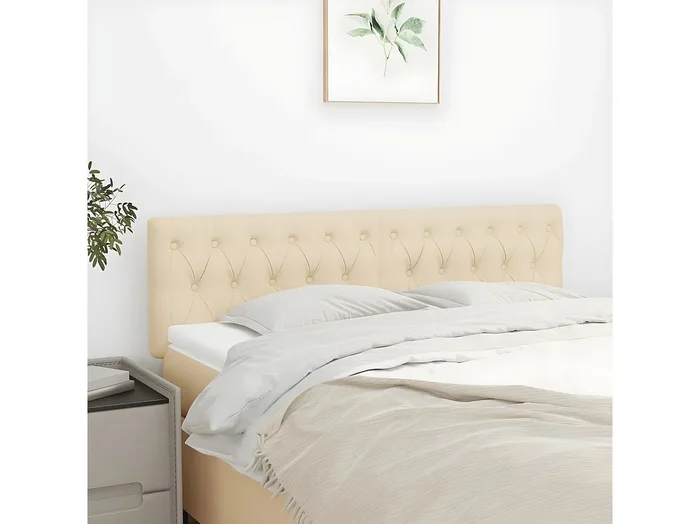 Cabeceros 2 unidades tela color crema 80x7x78/88 cm