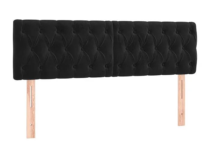 Cabeceros 2 unidades terciopelo negro 72x7x78/88 cm ES71968
