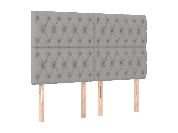 Cabeceros 4 unidades de tela gris claro 80x7x78/88 cm ES68398