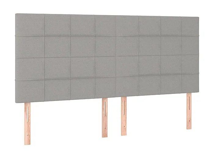 Cabeceros 4 unidades de tela gris claro 90x5x78/88 cm ES36584