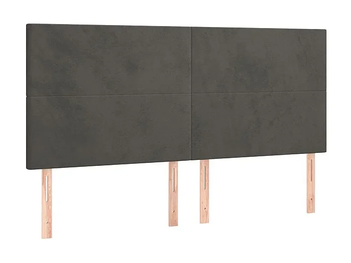 Cabeceros 4 unidades de terciopelo gris oscuro 100x5x78/88 cm ES37642