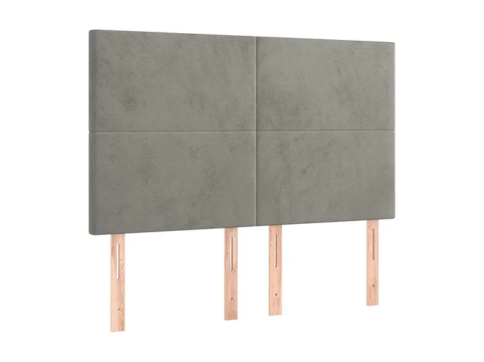 Cabeceros 4 unidades terciopelo gris claro 72x5x78/88 cm ES15313