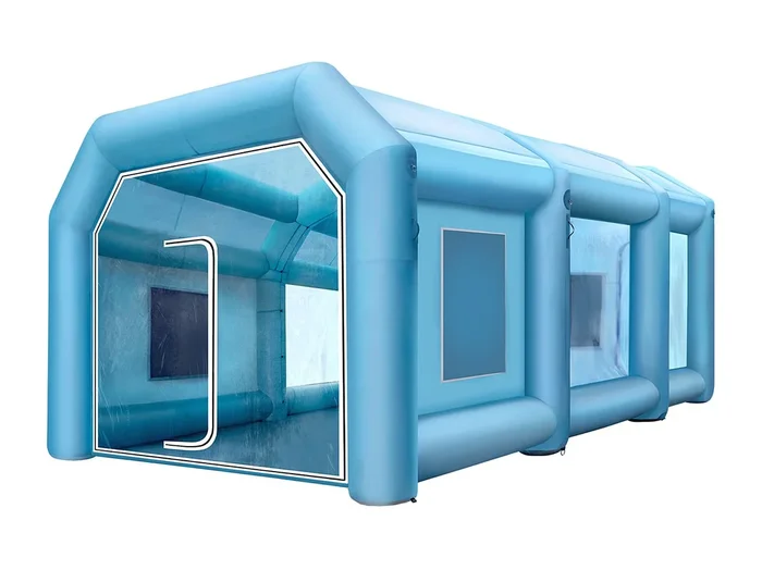 Cabina de Pintura Inflable SucceBuy Cabina de Pintura Inflable de 10,05 x 4,99 x 3,5 m para Pintar Coches con 2 Sopladores