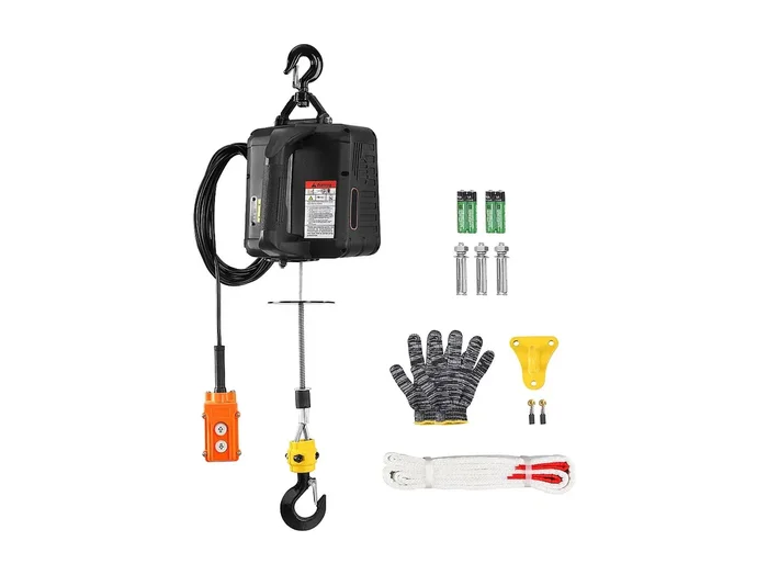 Cabrestante Eléctrico, SucceBuy Polipasto Eléctrico Portátil 2 en 1, 1100 lb, Control Remoto con Cable