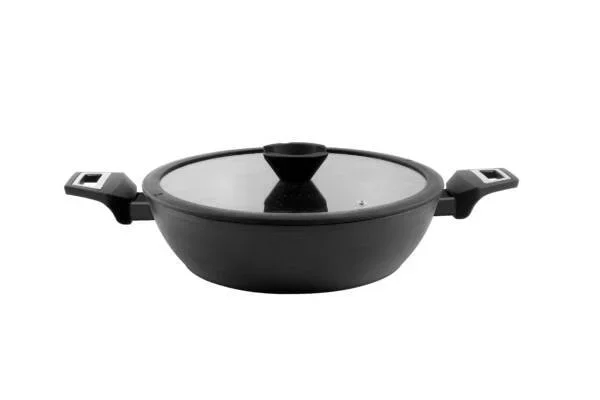 CACEROLA ALTA CON TAPA DE CRISTAL ALUMINIO FORJADO GOLD SERIES 24cm