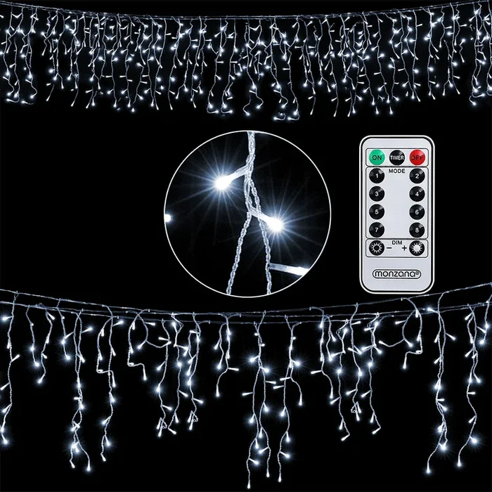 Cadena de luces LED Carámbanos Blanco frío 20m