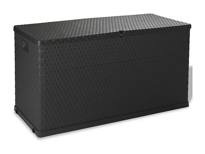 Caja de almacenamiento de jardín antracita ratán PP 120x56x63cm ES265378