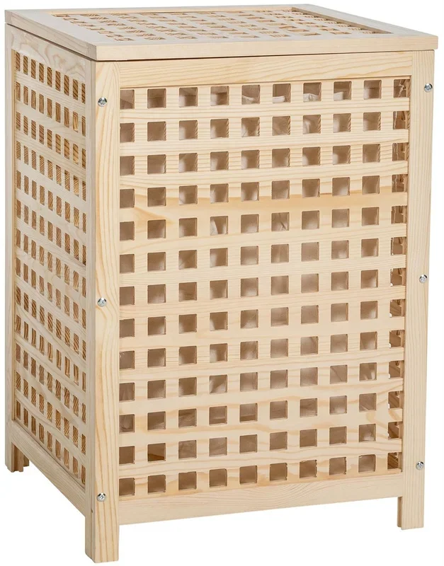 Caja para la ropa sucia Madera Natural 46X46X67 cm