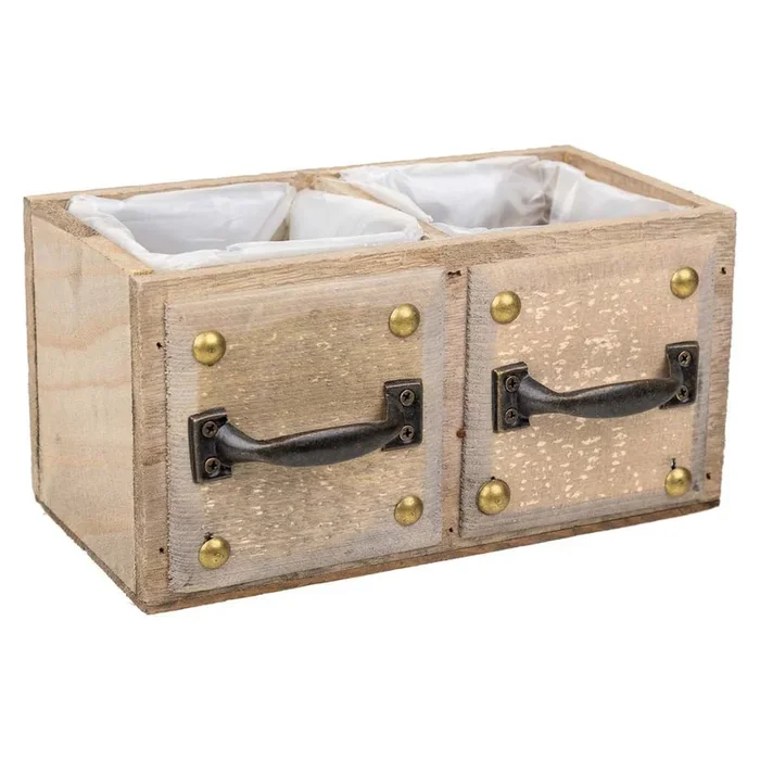 Cajón de madera marrón 20x10x10,5