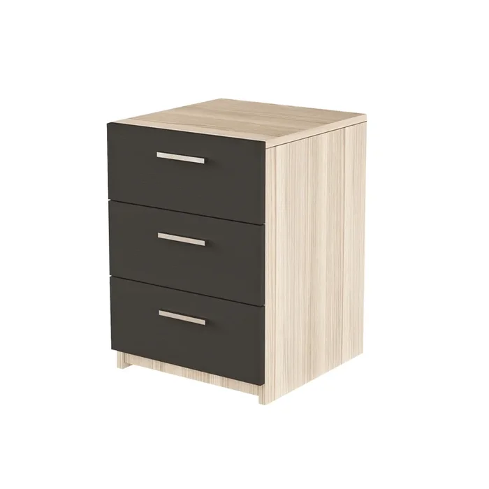 Cajonera De Oficina 3 Cajones – Venprodin 45 Cm-roble-negro
