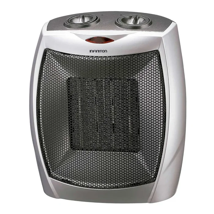 Calefactor-ventilador cerámico Infiniton HPTC-902C – 1500W, seguro anti-vuelco, 3 funciones