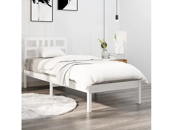 Cama -100×200 cm madera maciza de pino blanca YOE59730
