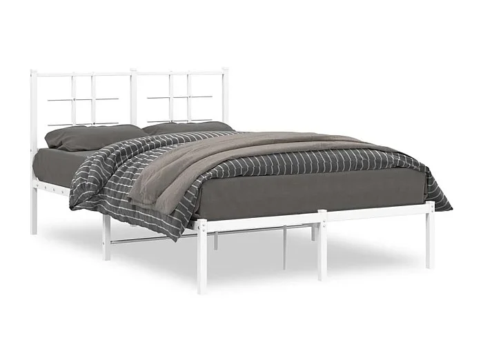 Cama -120×190 cm de metal con cabecero blanca YOE83286