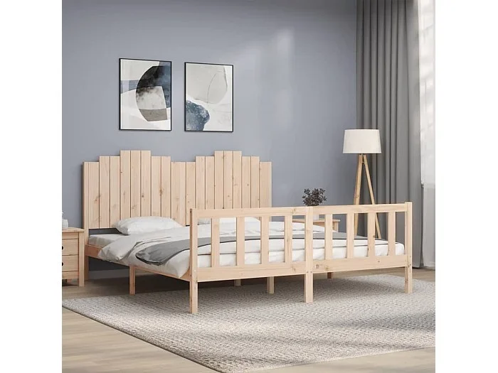 Cama -180×200 cm con cabecero madera maciza YOE86247