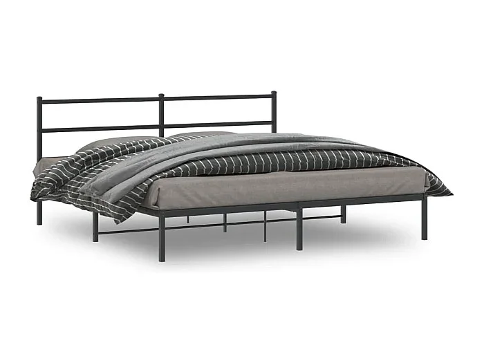 Cama -190×200 cm con cabecero metal negro YOE85564