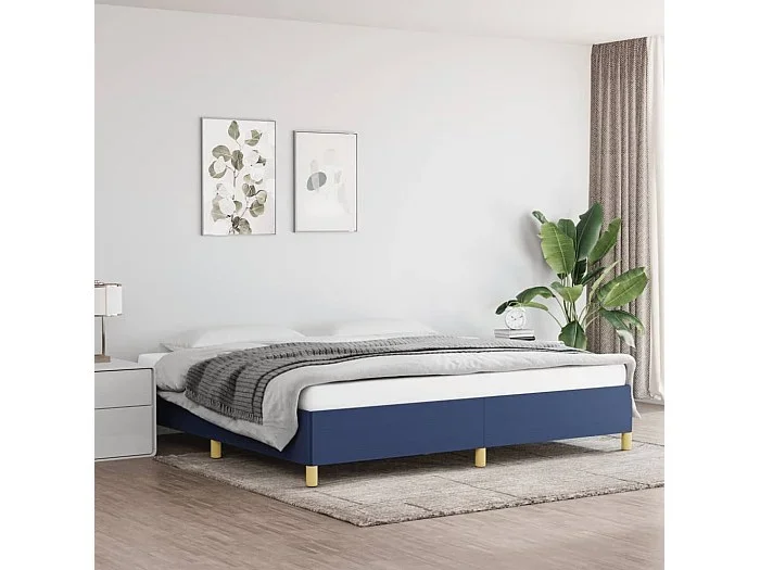 Cama 200×200 cm de tela gris taupe azul ES64104