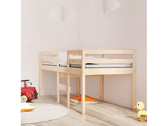 Cama alta 90×190 cm madera maciza de pino ES18166